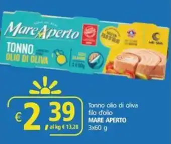 Alter Discount Tonno olio di oliva filo d'olio MARE APERTO 3x60 g offerta