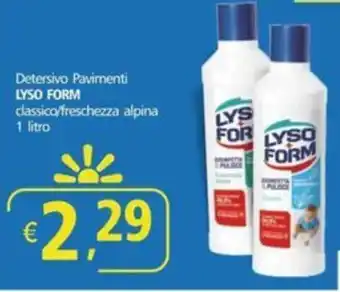 Detersivo Pavimenti LYSO FORM classico/freschezza alpina 1 litro