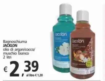 Alter Discount Bagnoschiuma JACKLON olio di argan/cocco/ muschio bianco 2 litri offerta