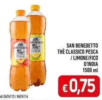 C+C maxigross SAN BENEDETTO THE CLASSICO PESCA / / LIMONE/FICO D'INDIA 1500 ml offerta