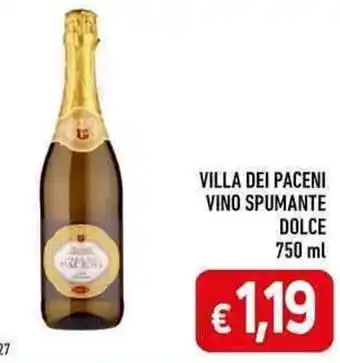 VILLA DEI PACENI VINO SPUMANTE DOLCE 750 ml