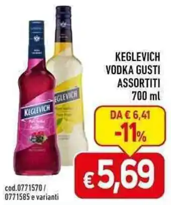 C+C maxigross KEGLEVICH VODKA GUSTI ASSORTITI 700 ml offerta