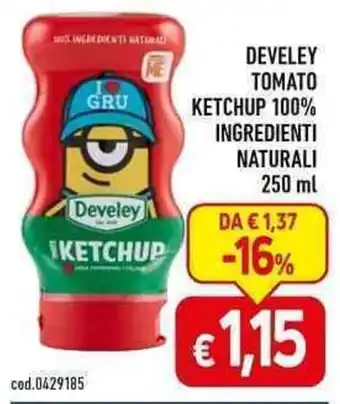 DEVELEY TOMATO KETCHUP 100% INGREDIENTI NATURALI 250 ml