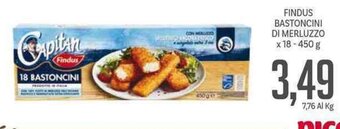 Supermercati Piccolo Findus Bastoncini di Merluzzo x18 - 450 g offerta