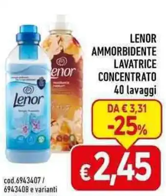 C+C maxigross LENOR AMMORBIDENTE LAVATRICE CONCENTRATO 40 lavaggi offerta