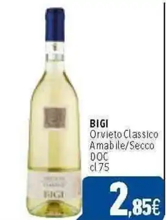 C+C Cash and Carry BIGI Orvieto Classico Amabile/Secco DOC cl 75 offerta