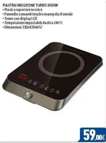C+C Cash and Carry PIASTRA INDUZIONE TURBO 2000W offerta