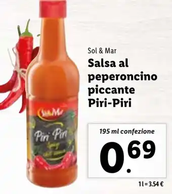 Lidl Sol & Mar Salsa al peperoncino piccante Piri-Piri 195 ml confezione offerta