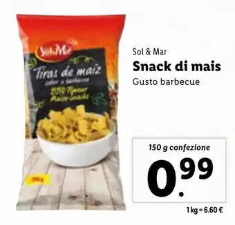 Lidl Sol & Mar Snack di mais 150 g confezione offerta