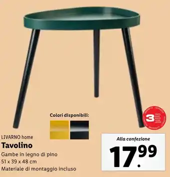 Lidl LIVARNO home Tavolino offerta