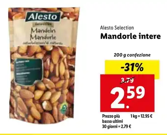Lidl Alesto Selection Mandorle intere 200 g confezione offerta