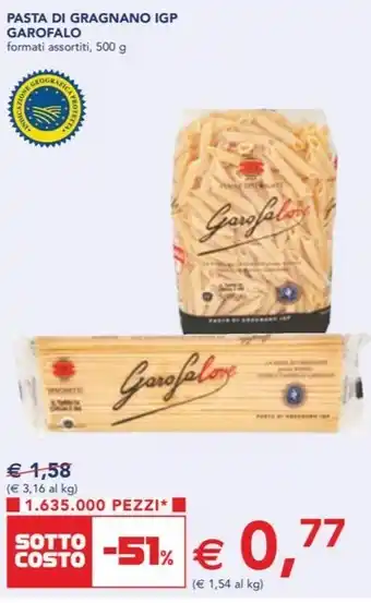 Esselunga PASTA DI GRAGNANO IGP GAROFALO formati assortiti, 500 g offerta