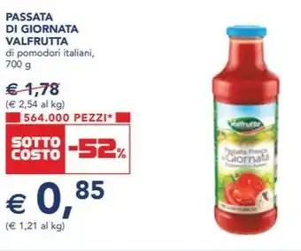 Esselunga PASSATA DI GIORNATA VALFRUTTA di pomodori italiani, 700 g offerta