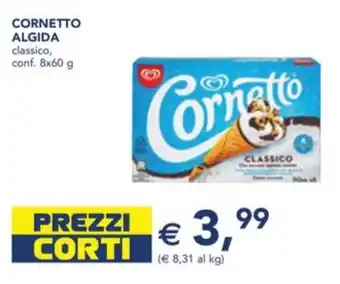 Esselunga CORNETTO ALGIDA classico, conf. 8x60 g offerta