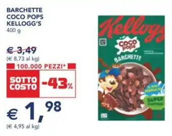 Esselunga BARCHETTE COCO POPS KELLOGG'S 400 g offerta