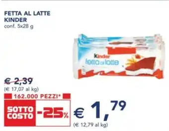 Esselunga FETTA AL LATTE KINDER conf. 5x28 g offerta