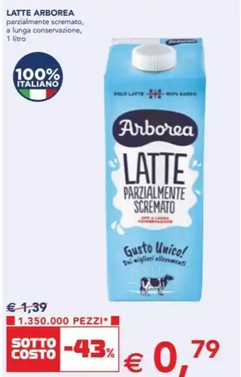 Esselunga LATTE ARBOREA parzialmente scremato 1 litro offerta