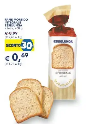 Esselunga PANE MORBIDO INTEGRALE ESSELUNGA a fette, 400 g offerta