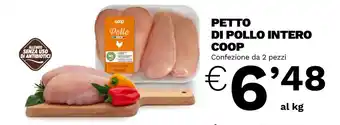 Unicoop PETTO DI POLLO INTERO COOP Confezione da 2 pezzi offerta