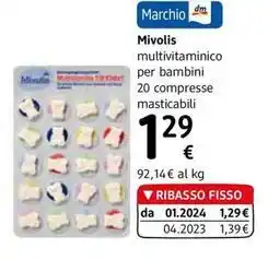 dm drogerie markt Mivolis multivitaminico per bambini 20 compresse masticabili offerta