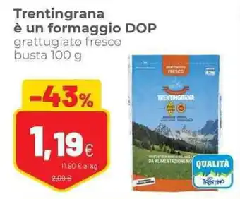 Coop Trentingrana è un formaggio DOP grattugiato fresco busta 100 g offerta