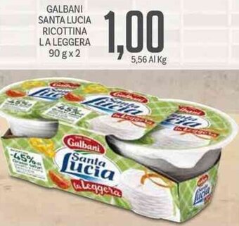 Supermercati Piccolo Galbani Santa Lucia Ricottina La Leggera 90 g x 2 offerta