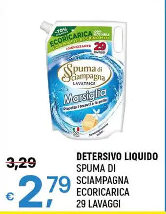 A&O DETERSIVO LIQUIDO SPUMA DI SCIAMPAGNA ECORICARICA 29 LAVAGGI offerta
