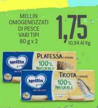 Supermercati Piccolo Mellin Omogeneizzati Di Pesce Vari Tipi 80 g x 2 offerta