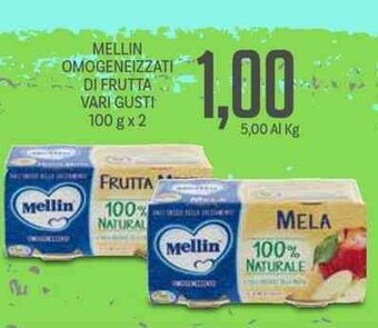 Supermercati Piccolo Mellin Omogeneizzati Di Frutta Vari Gusti 100 g x 2 offerta