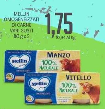 Supermercati Piccolo Mellin Omogeneizzati Di Carne Vari Gusti 80 g x 2 offerta
