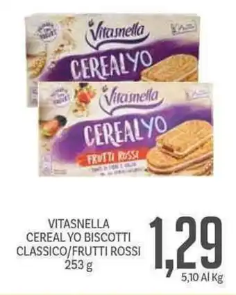 Supermercati Piccolo Vitasnella Cereal Yo Biscotti Classico/Frutti Rossi 253 g offerta