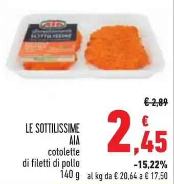 Conad LE SOTTILISSIME AIA cotolette di filetti di pollo 140 g offerta