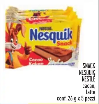 Conad SNACK NESQUIK NESTLÉ cacao, latte conf. 26 g x 5 pezzi offerta
