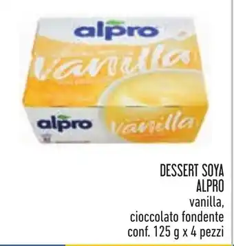 Conad DESSERT SOYA ALPRO vanilla, cioccolato fondente conf. 125 g x 4 pezzi offerta