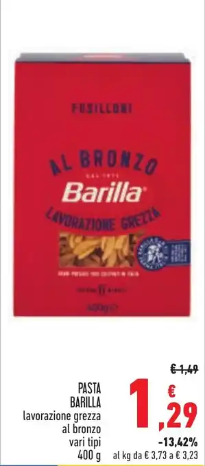 Conad PASTA BARILLA lavorazione grezza al bronzo vari tipi 400 g offerta