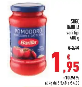 Conad SUGO BARILLA vari tipi 400 g offerta