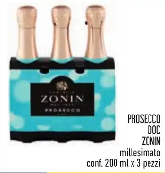Conad PROSECCO DOC ZONIN millesimato conf. 200 ml x 3 pezzi offerta
