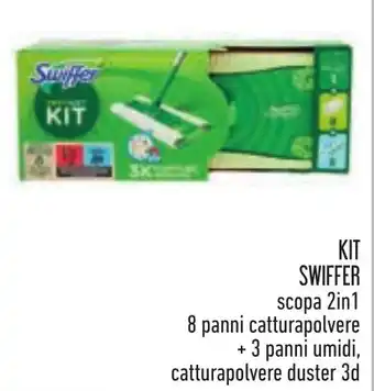 Conad KIT SWIFFER scopa 2in1 8 panni catturapolvere + 3 panni umidi, catturapolvere duster 3d offerta