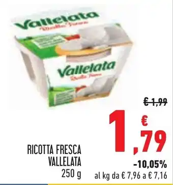 Conad RICOTTA FRESCA VALLELATA 250 g offerta