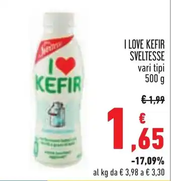 Conad I LOVE KEFIR SVELTESSE vari tipi 500 g offerta