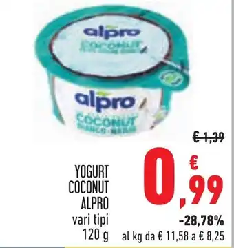 Conad YOGURT COCONUT ALPRO vari tipi 120 g offerta