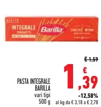 Conad PASTA INTEGRALE BARILLA vari tipi 500 g offerta