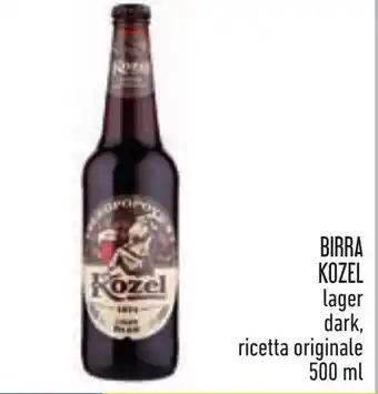 Conad BIRRA KOZEL lager dark, ricetta originale 500 ml offerta