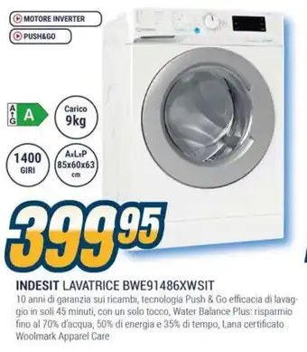 Sinergy INDESIT LAVATRICE BWE91486XWSIT offerta