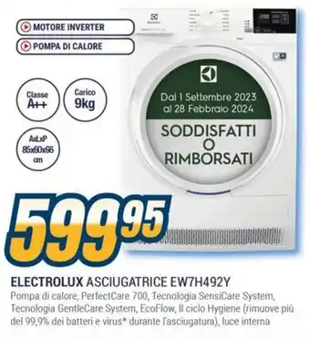 Sinergy ELECTROLUX ASCIUGATRICE EW7H492Y offerta