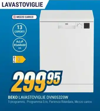 Sinergy BEKO LAVASTOVIGLIE DVN05320W offerta
