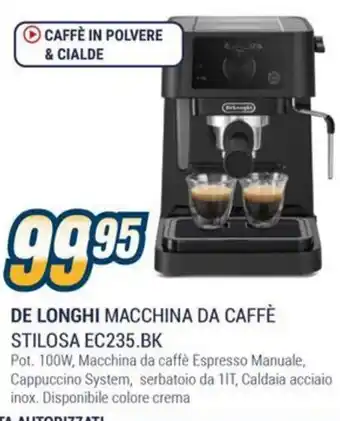 Sinergy DE LONGHI MACCHINA DA CAFFÈ STILOSA EC235.BK offerta
