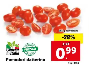 Lidl Pomodori datterino 250 g confezione offerta