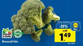 Lidl Broccoli bio 500 g confezione offerta