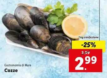 Lidl Gastronomia di Mare Cozze 1 kg confezione offerta